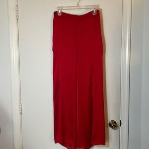 Red silky bohemian pants